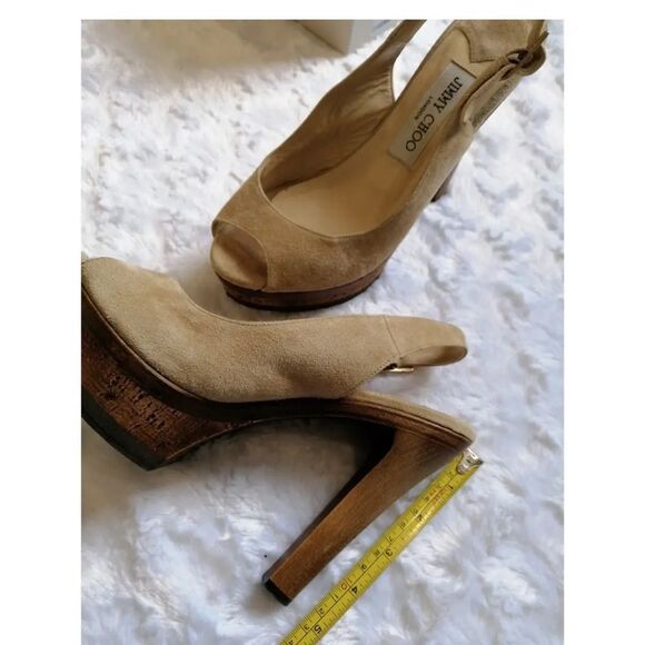 Jimmy Choo Biege suede sandal/heels - Picture 10 of 10